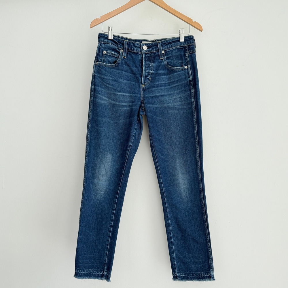 AMO Babe Jeans Womens 29 True Blue High Rise Straight Leg Jeans Button Fly